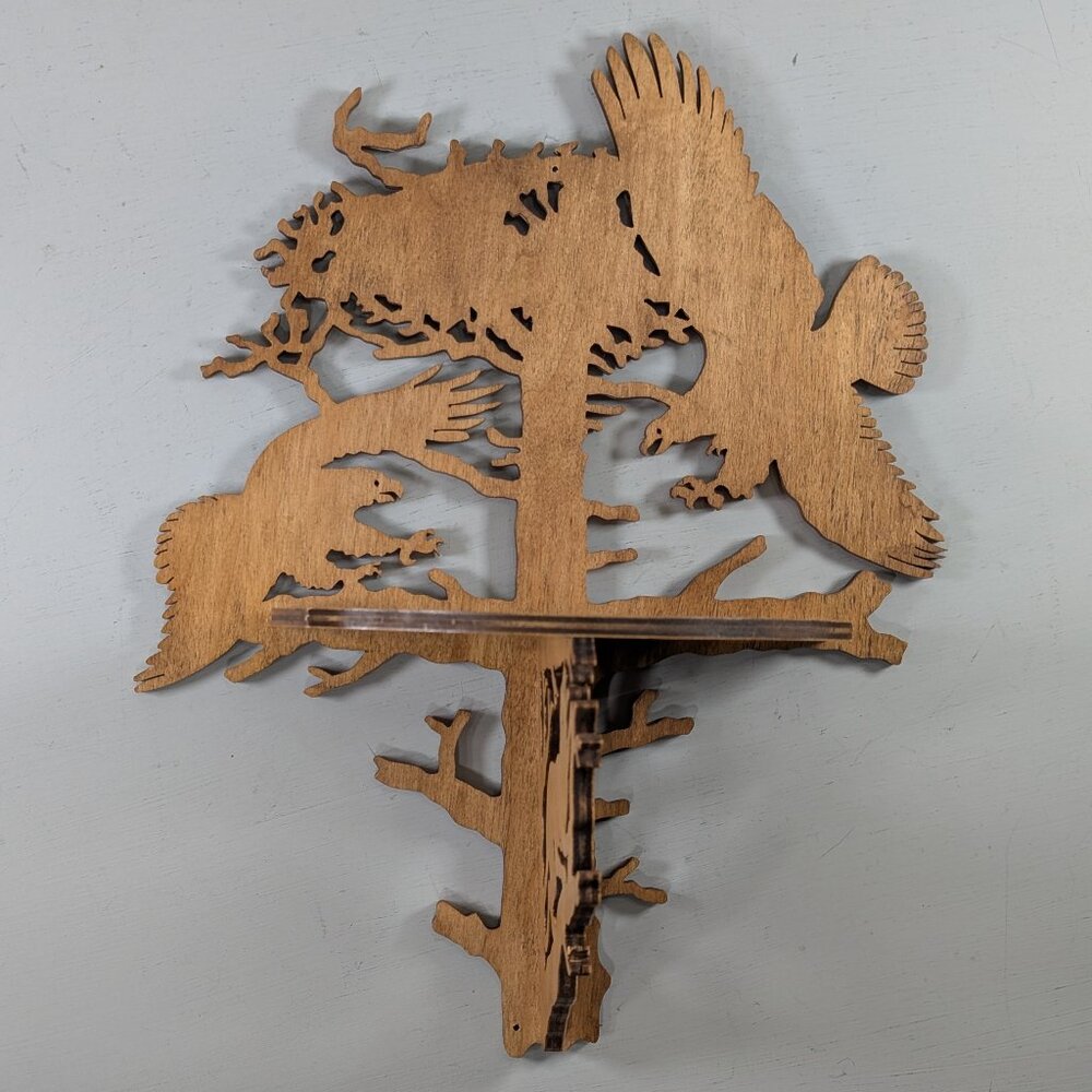 Eagles Nest Wall Shelf, Laser cut wooden wall shelf